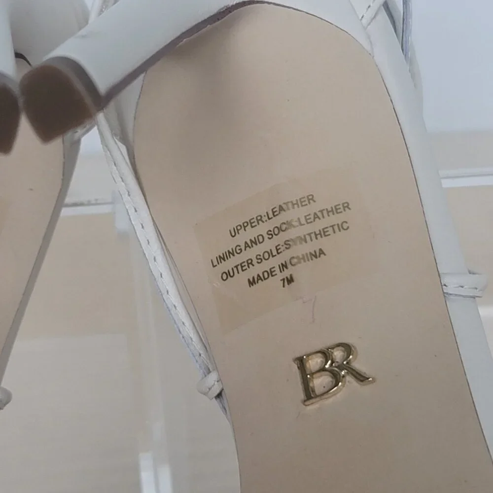 Banana Republic Treccia Braided Bone Leather Strappy Stiletto Heels Size 7M